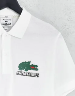 Lacoste X Minecraft Polo Shirt In White For Men 7 Lacoste X Minecraft Polo Shirt In White For Men -Clothes Fashion Store 202097391 3