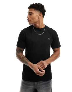 Lacoste T-shirt With Croc In Black For Men