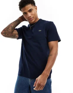 Lacoste T-shirt With Croc In Navy For Men