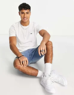 Lacoste Logo Pima Cotton T-shirt In White For Men -Clothes Fashion Store 202652942 4