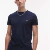 Lacoste Logo Pima Cotton T-shirt In Navy For Men