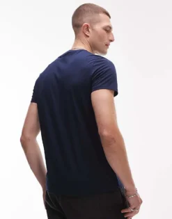 Lacoste Logo Pima Cotton T-shirt In Navy For Men -Clothes Fashion Store 203440880 4