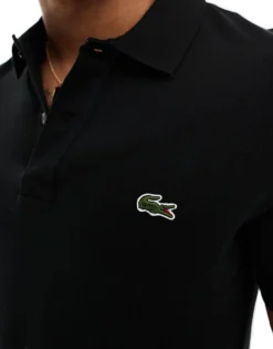 Lacoste Slim Fit Pique Polo In Black For Men -Clothes Fashion Store 203441071 3