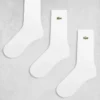 Lacoste Logo 3 Of Pack Socks In White For Men