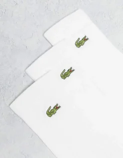 Lacoste Logo 3 Of Pack Socks In White For Men -Clothes Fashion Store 205690133 4