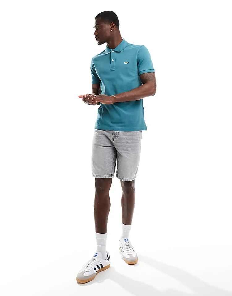 Lacoste Logo Polo Shirt In Blue For Men 2 Lacoste Logo Polo Shirt In Blue For Men - Image 2