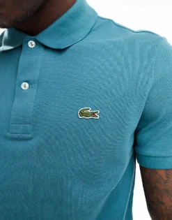 Lacoste Logo Polo Shirt In Blue For Men 7 Lacoste Logo Polo Shirt In Blue For Men -Clothes Fashion Store 205784387 3
