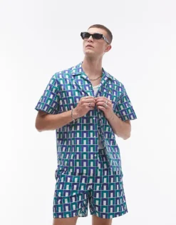 Lacoste Print Shirt In Green For Men