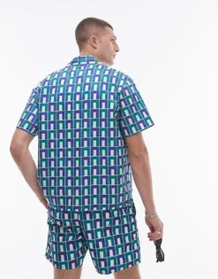 Lacoste Print Shirt In Green For Men -Clothes Fashion Store 205784462 4