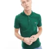 Lacoste Logo Polo Shirt In Dark Green For Men
