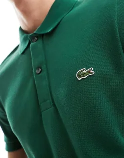 Lacoste Logo Polo Shirt In Dark Green For Men 7 Lacoste Logo Polo Shirt In Dark Green For Men -Clothes Fashion Store 205784516 3