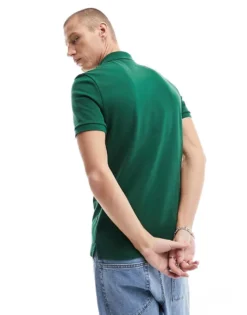 Lacoste Logo Polo Shirt In Dark Green For Men 8 Lacoste Logo Polo Shirt In Dark Green For Men -Clothes Fashion Store 205784516 4