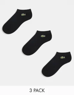 Lacoste 3 Pack Trainer Socks In Black For Men -Clothes Fashion Store 205784561 1 black 1