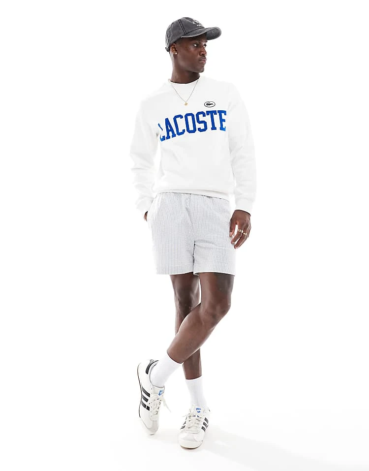 Lacoste Unisex Large Branded Sweatshirt In White For Men 2 Lacoste Unisex Large Branded Sweatshirt In White For Men - Image 2