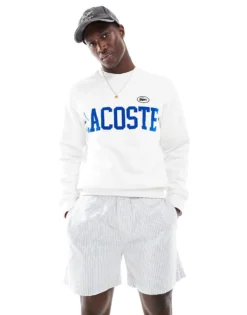 Lacoste Unisex Large Branded Sweatshirt In White For Men 7 Lacoste Unisex Large Branded Sweatshirt In White For Men -Clothes Fashion Store 205784581 3