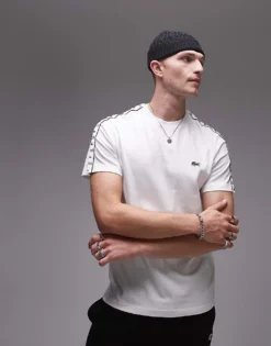 Lacoste Large Logo Loose Fit T-shirt In White For Men -Clothes Fashion Store 205784632 3