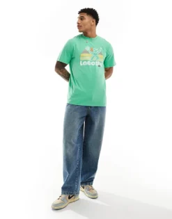 Lacoste Graphic Front Short Sleeve T-shirt In Green For Men -Clothes Fashion Store 205784745 4