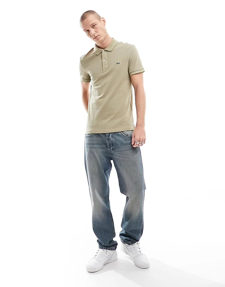 Lacoste Logo Polo Shirt In Beige For Men 2 Lacoste Logo Polo Shirt In Beige For Men - Image 2