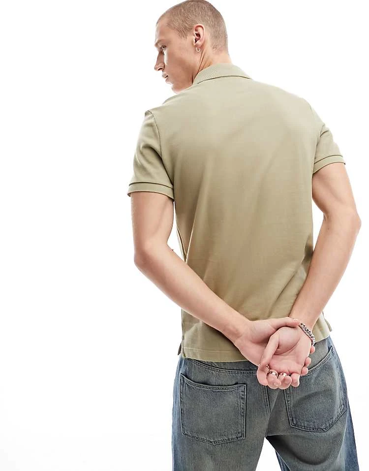 Lacoste Logo Polo Shirt In Beige For Men 4 Lacoste Logo Polo Shirt In Beige For Men - Image 4