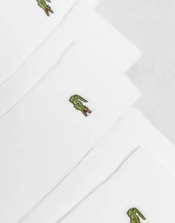 Lacoste 3 Pack Logo Ankle Socks In White For Men -Clothes Fashion Store 205784814 4