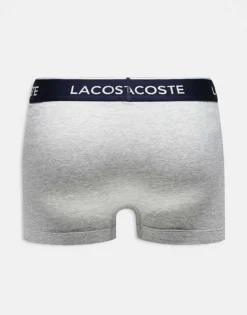 Lacoste Essentials 3 Pack Trunks In Grey For Men -Clothes Fashion Store 206112461 3