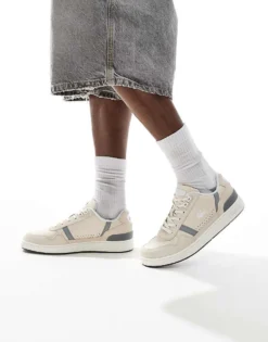 Lacoste T-clip 124 2 Sma Trainers In Neutral For Men Stone -Clothes Fashion Store 206762021 1 stone 1