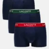 Lacoste 3 Pack Trunks In Black/red For Men Multi