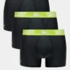 Lacoste 3 Pack Trunks In Black/green For Men Multi