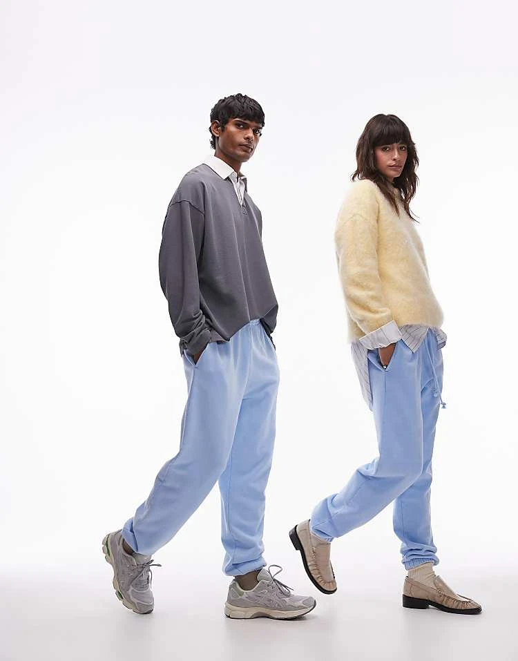 Lacoste Joggers In Washed Blue For Unisex Mid Blue 2 Lacoste Joggers In Washed Blue For Unisex Mid Blue - Image 2