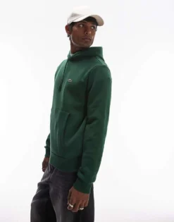 Lacoste Pull Over Hoodie In Green For Men Mid Green