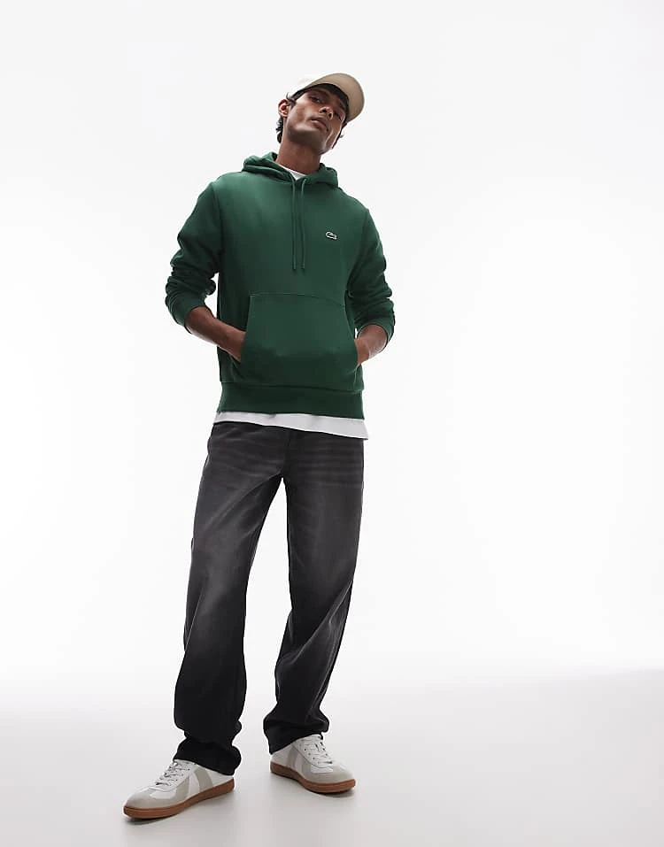 Lacoste Pull Over Hoodie In Green For Men Mid Green 4 Lacoste Pull Over Hoodie In Green For Men Mid Green - Image 4