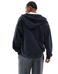 Lacoste Unisex Zip Hoodie In Washed Black For Unisex -Clothes Fashion Store 206989466 3