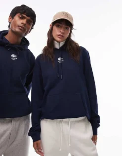 Lacoste Front Logo Hoodie In Navy For Unisex -Clothes Fashion Store 206989506 1 navy 1