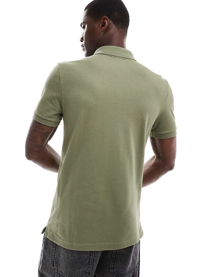 Lacoste Slim Fit Logo Pique Polo In Khaki For Men 3 Lacoste Slim Fit Logo Pique Polo In Khaki For Men - Image 3