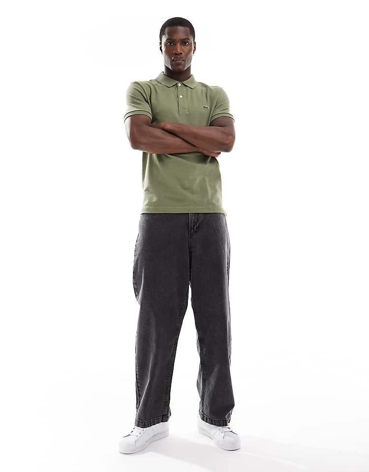 Lacoste Slim Fit Logo Pique Polo In Khaki For Men 4 Lacoste Slim Fit Logo Pique Polo In Khaki For Men - Image 4