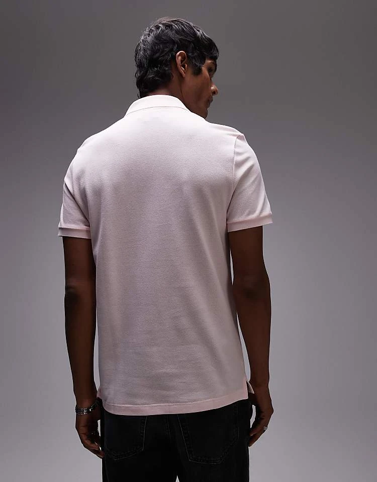 Lacoste Slim Fit Logo Pique Polo In Pink For Men 2 Lacoste Slim Fit Logo Pique Polo In Pink For Men - Image 2