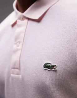 Lacoste Slim Fit Logo Pique Polo In Pink For Men 7 Lacoste Slim Fit Logo Pique Polo In Pink For Men -Clothes Fashion Store 206989533 3