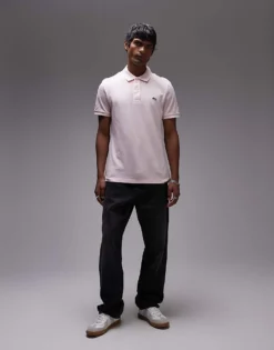 Lacoste Slim Fit Logo Pique Polo In Pink For Men 8 Lacoste Slim Fit Logo Pique Polo In Pink For Men -Clothes Fashion Store 206989533 4