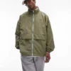Lacoste Zip Up Track Jacket In Khaki For Men