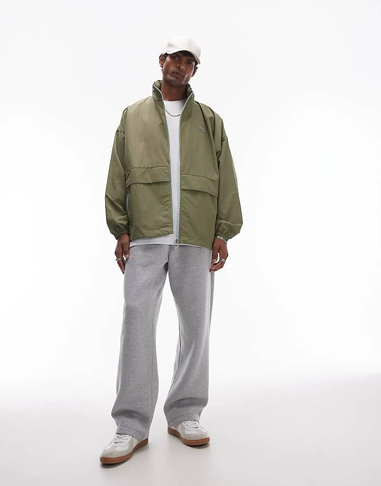 Lacoste Zip Up Track Jacket In Khaki For Men 3 Lacoste Zip Up Track Jacket In Khaki For Men - Image 3