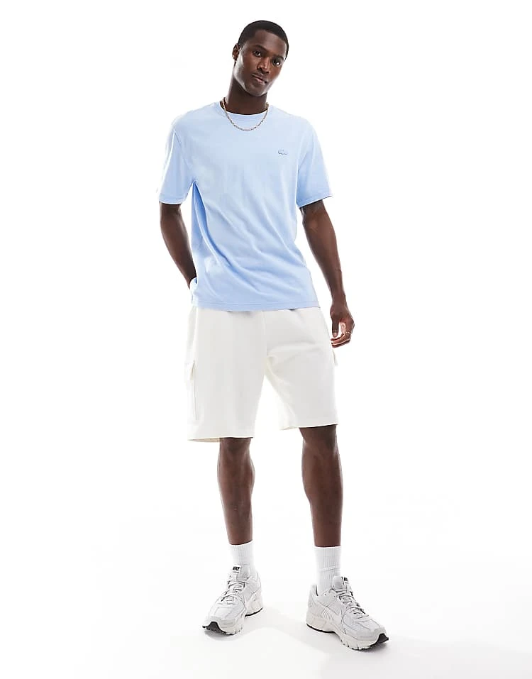 Lacoste Logo T-shirt In Washed Blue For Men Mid Blue 2 Lacoste Logo T-shirt In Washed Blue For Men Mid Blue - Image 2