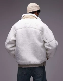 Lacoste Zip Fleece Jacket In White For Men -Clothes Fashion Store 206989728 3