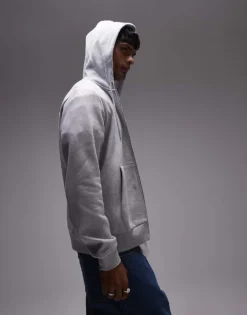 Lacoste Zip Up Hoodie In Grey For Men
