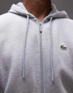 Lacoste Zip Up Hoodie In Grey For Men 7 Lacoste Zip Up Hoodie In Grey For Men -Clothes Fashion Store 206989740 3