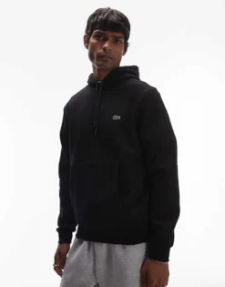 Lacoste Pull Over Hoodie In Black For Men