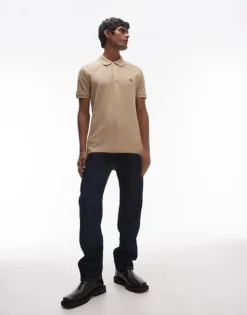 Lacoste Slim Fit Logo Pique Polo In Beige For Men 8 Lacoste Slim Fit Logo Pique Polo In Beige For Men -Clothes Fashion Store 206989833 4