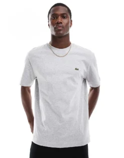 Lacoste Logo T-shirt In Grey For Men