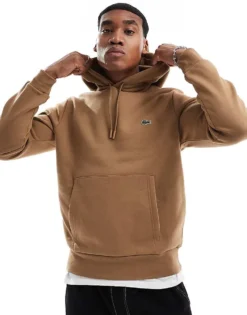 Lacoste Pull Over Hoodie In Beige For Men