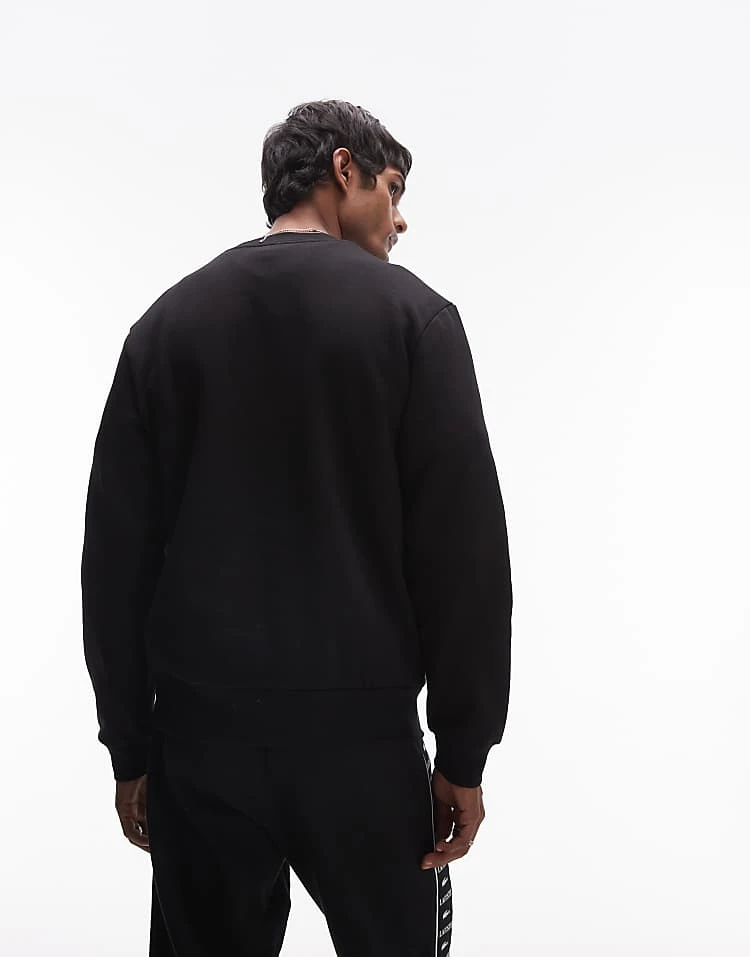 Lacoste Essentials Logo Sweatshirt In Black For Men 2 Lacoste Essentials Logo Sweatshirt In Black For Men - Image 2