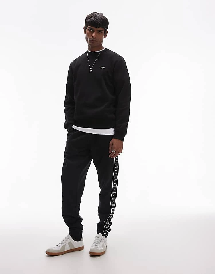 Lacoste Essentials Logo Sweatshirt In Black For Men 4 Lacoste Essentials Logo Sweatshirt In Black For Men - Image 4